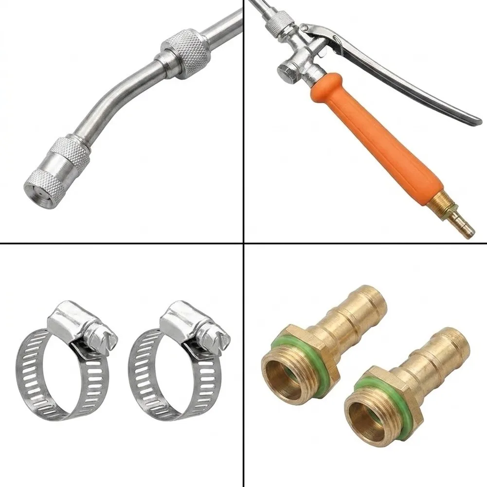 29 Inch Sprayer Wand Made of Solid Metal with Shut-Off Valve and 1/4 3/8 1/2 Brass Barbs for Reliable Performance