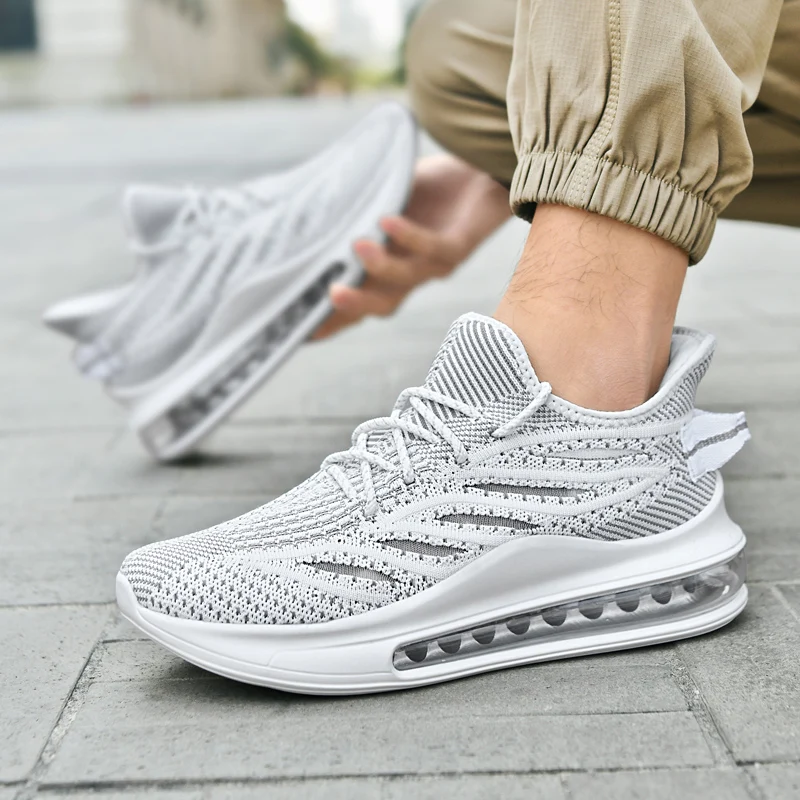 

Men's fashion breathable mesh full palm cushioned sports casual shoes comfortable cushioned coconut shoes