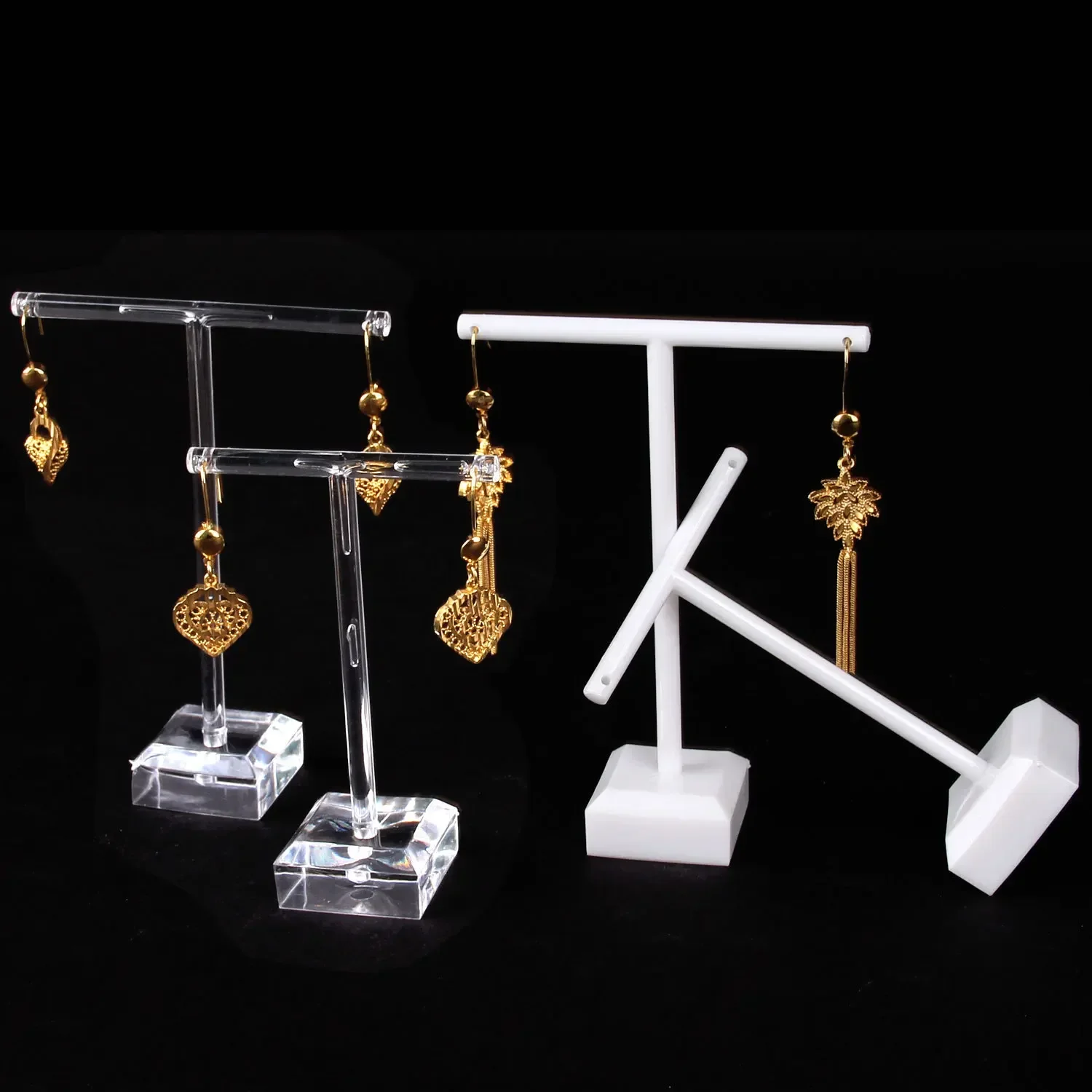 2pcs/sets Mini Earring Display Plastic Shelf Ear Stud Earrings Holder Rack Storage Jewelry Display