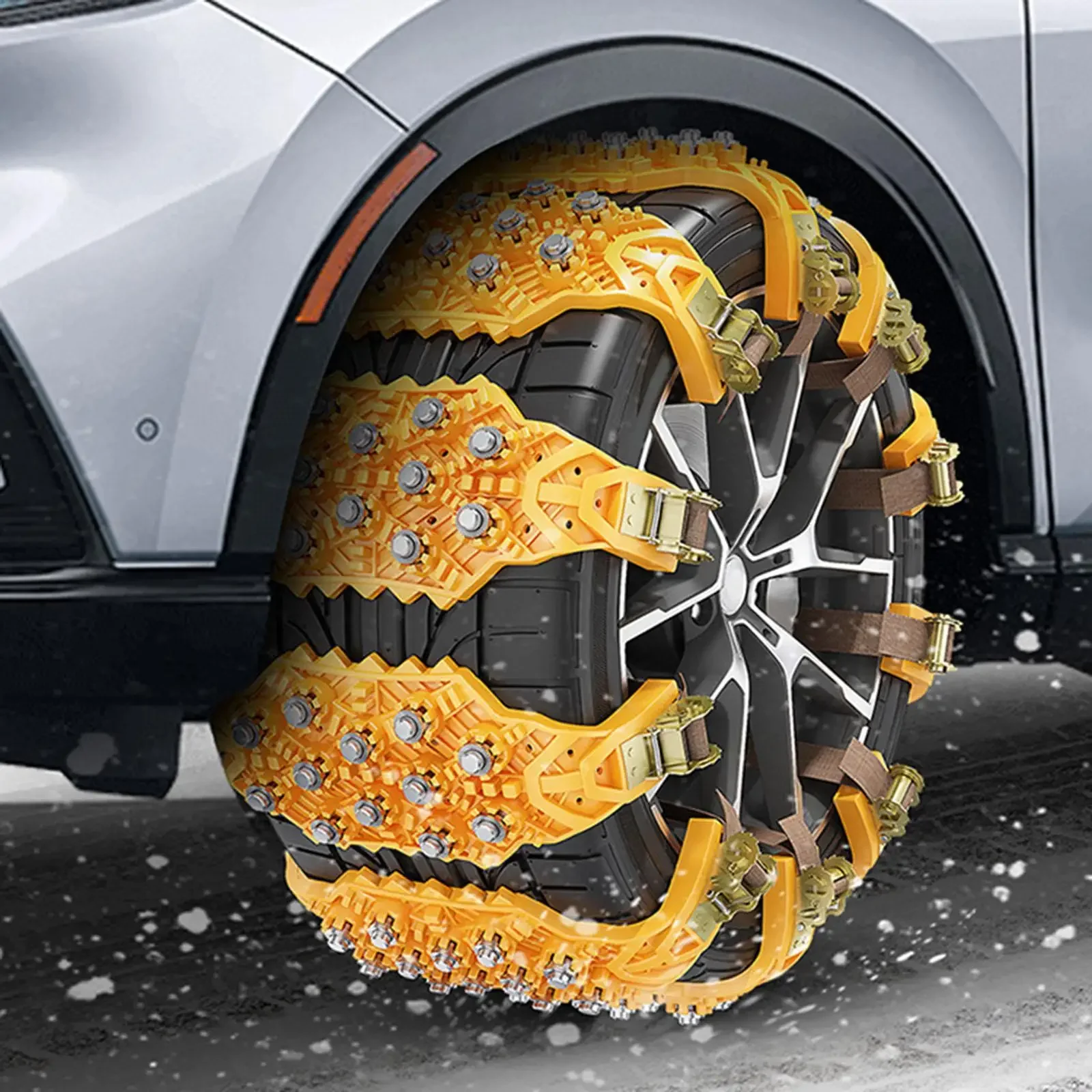 1-5PC Tire Chains Universal Wide Thick TPU Strong Grip for SUV Jeep Road Winter Snow Mud Ice Mountain Country Road Rough Terrain