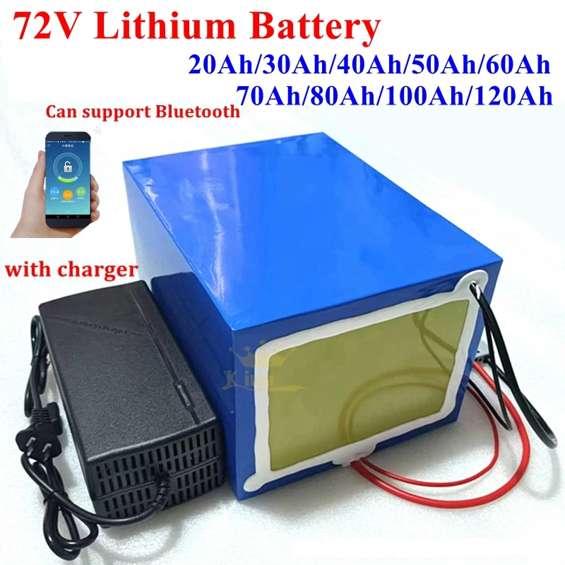 FS 72v 40Ah 50Ah 60Ah 70Ah 80Ah 100Ah lithium ion battery with bluetooth BMS for 5000W scooter Motorcycle Forklift Crane truck