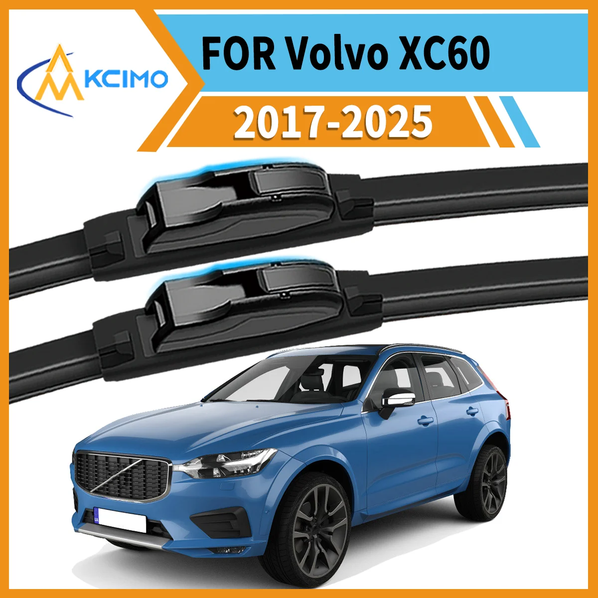 

Crystal Clear Every Drive 2-Pack Wiper Blades For Volvo XC60 2017-2025 All-Weather Reliability Reduced Noise Enhanced Safety