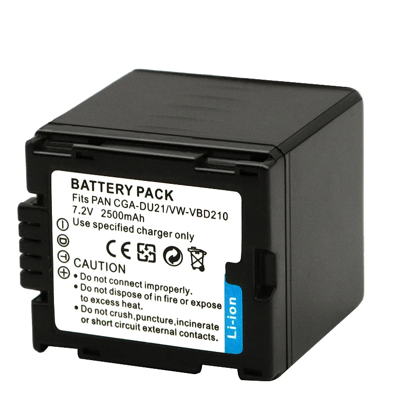 2500mAh CGA-DU21 CGA-DU21A Battery for PANASONIC CGR-DU06 DU07 DU14 NV-GS10 CGA-DU12 GS100K GS17E VW-VBD210 DZ-BP21 NV-GS120K