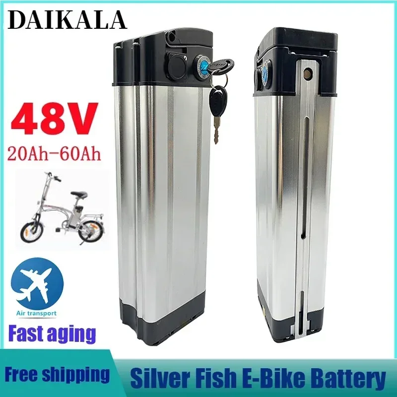 

100% High quality 48V 20ah 30ah 60ah lithium battery pack Silverfish battery 500w lithium-ion 48V electric bicycle 18650 battery