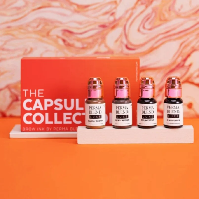 Perma Blend Luxe Supercilium Capsule Collection Set Pigments Tattoo Ink Color for Brows Dark Tone Professional Mixing PMU