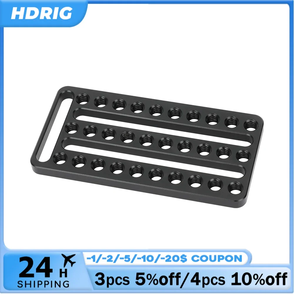 

HDRIG Camera Cheese Plate 1/4" Threads & Slot For Video or Photography Rig DIY Accessory Configuration