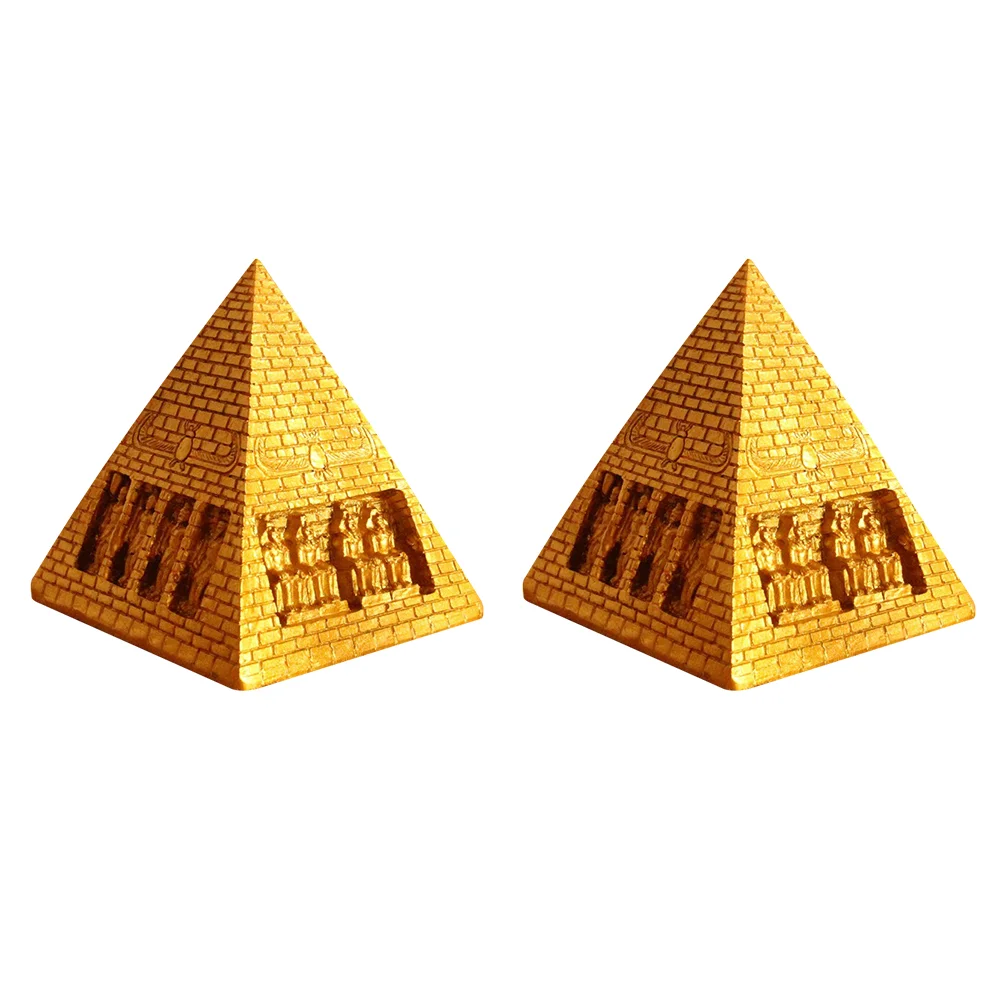 

2 Pcs Pyramid Gift Divination Supply Model Resin Crafts