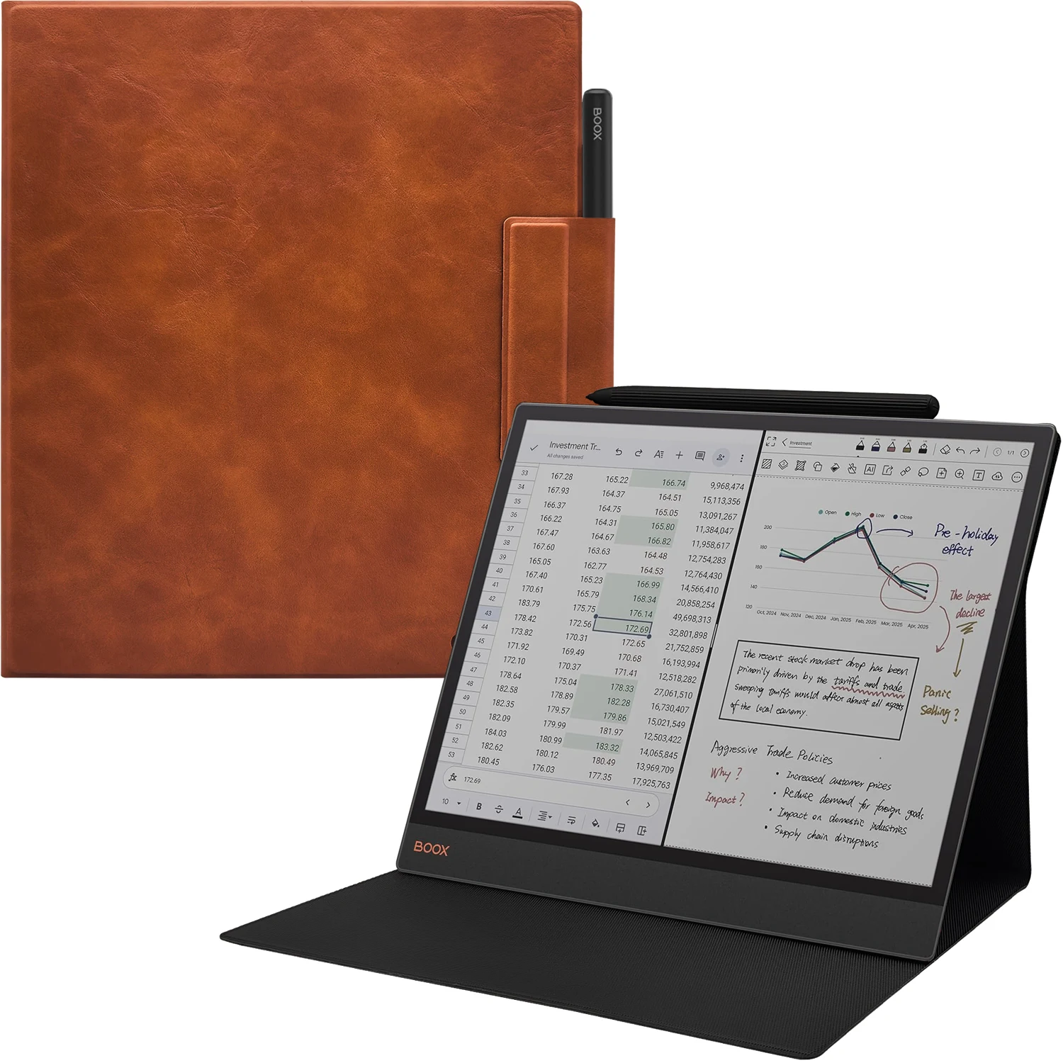 

Magnetic Case for 13.3'' Onyx Boox Tab X C Color/Boox Note Max Ultra-Thin Stand Cover with Magnetic Pen Buckle, Auto Sleep/Wake