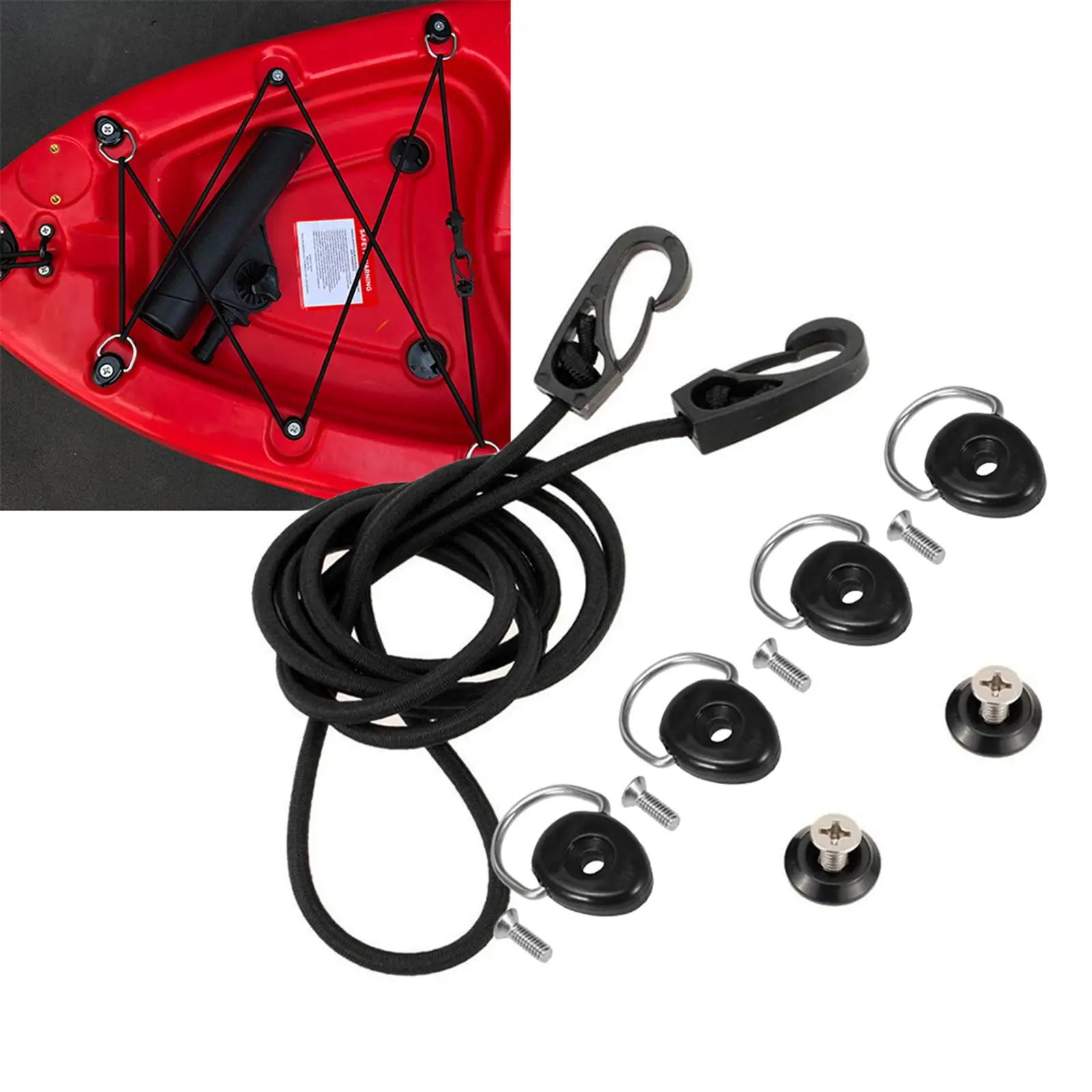 Deck Rigging Kit Accessory with Hook Bolts Deck Surfboard Shock Cord