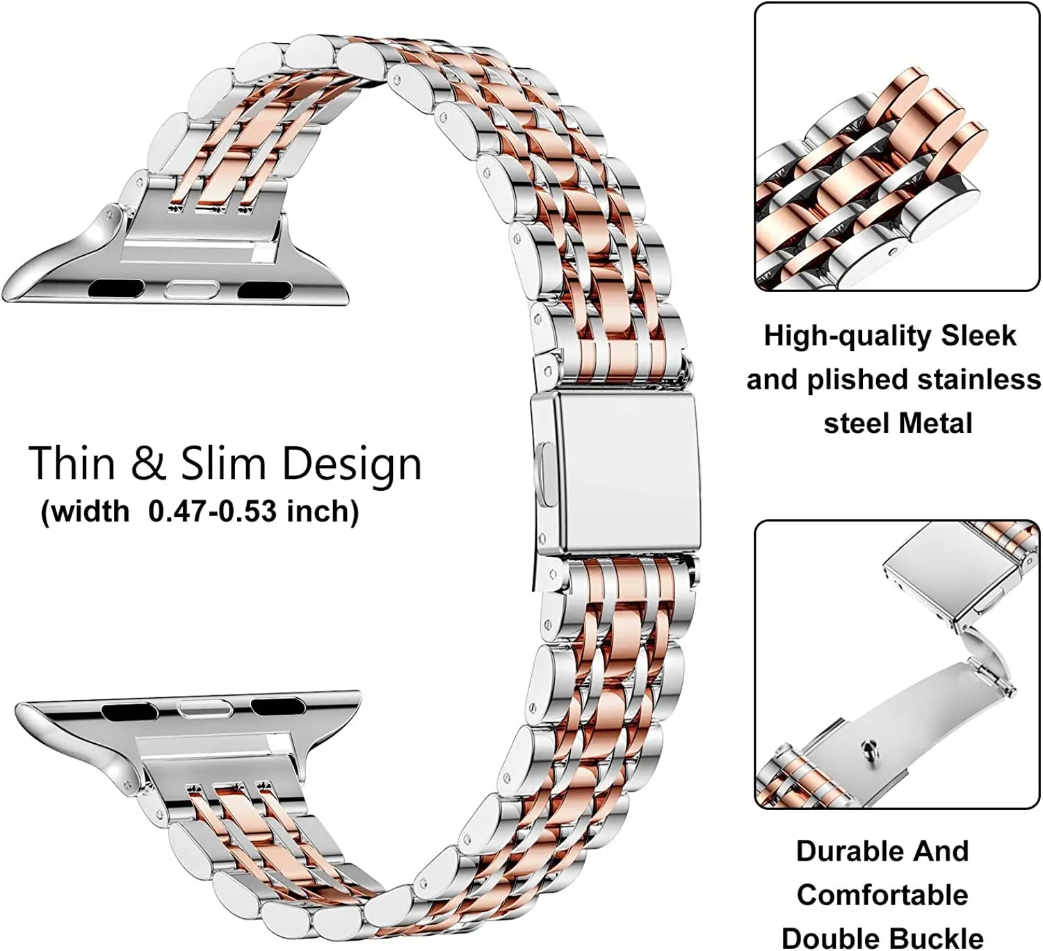 Tali Jam Tangan Wanita Tali Baja Tahan Karat Ramping untuk Jam Tangan Apple Ultra 49Mm IWatch Seri 44Mm 40Mm 38Mm 42Mm 41Mm 45Mm Gelang