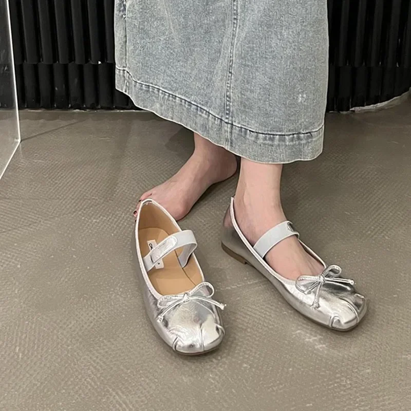 Casual Vrouw Platte Schoenen Zachte Ronde Neus Ondiepe Mond Lente Ballet Flats Vrouwen Schoeisel Nieuwe Solide Ballerina 'S Jurk Loafers Schoen