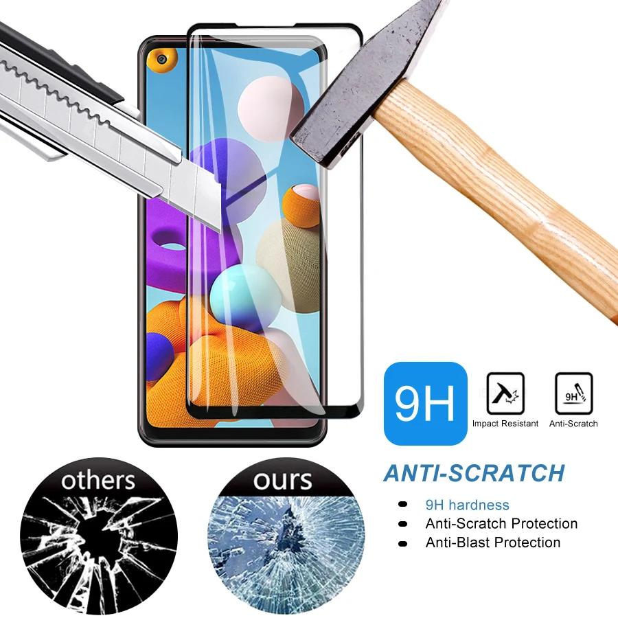 3Pcs Full Tempered Glass For Samsung Galaxy M11 M21 M31 M51 Screen Protector Galaxy A01 A11 A21 A31 A41 A51 A71 Protective Film