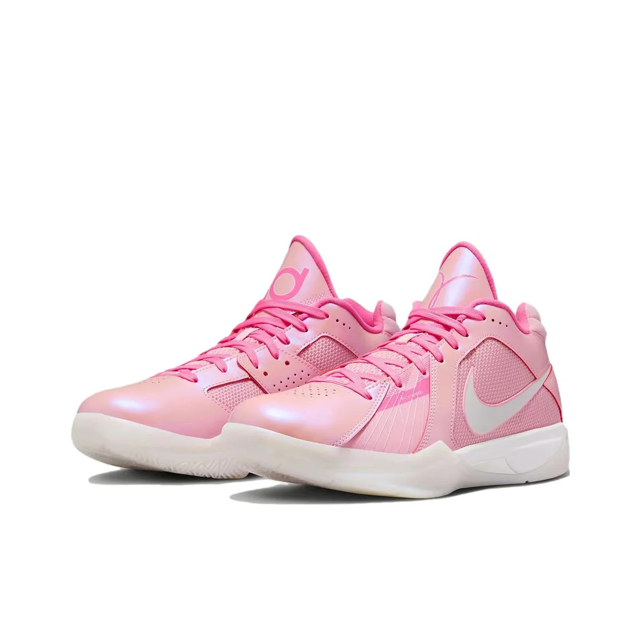 Nike KD 3 'Aunt Pearl Breast Cancer Charity Collection Lace Up Low top Basketball Shoes Men's Pink White FJ0982-600 view 3