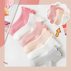 Spring and Autumn Children Sweet Lovely Wooden Ear Edge Princess Baby Comfortable Breathable Point Glue Non-slip Socks