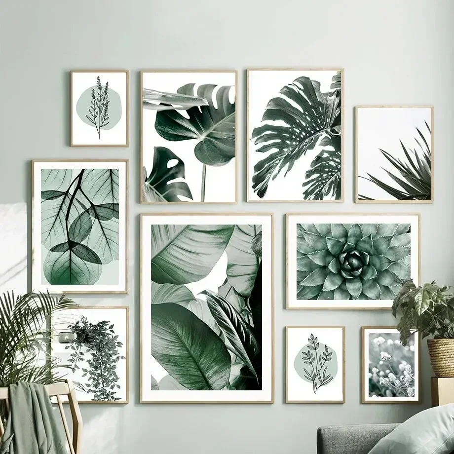 Minimalist Nordic Tropical Plants Agave Monstera Canvas Painting Wall Art Posters Prints for Living Room Decor Nature Inspire