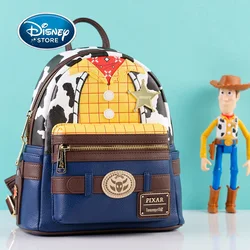 Disney Pixar Toy Story Woody Sheriff Mini Backpack Women Double Strap Shoulder Bag Lady Disneyland Travel Storage Bag