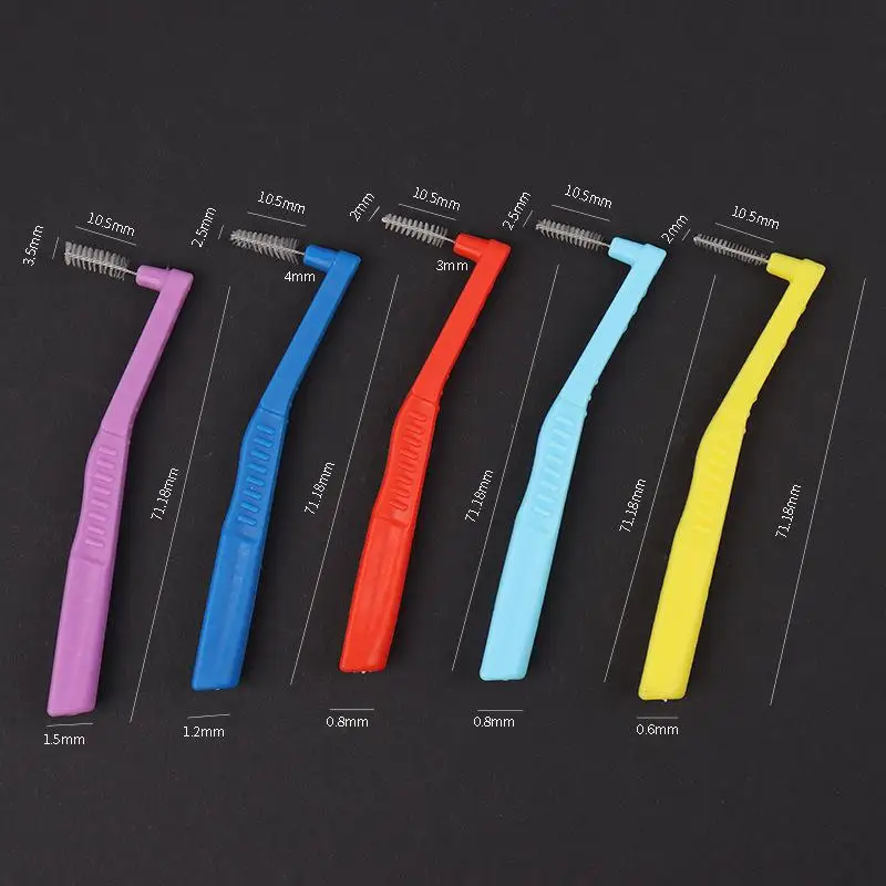 Set mit 10 Interdentalbürsten für Zahnspangen, L-förmige Interdentalbürsten für die Mundhygiene – Detail 14