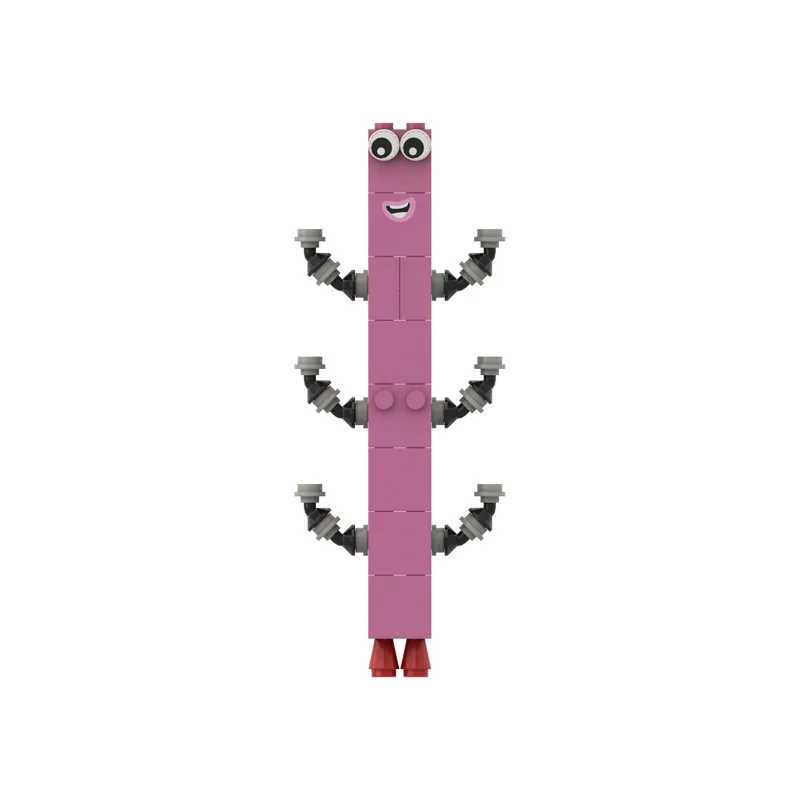 10 en 1 bloc de numéro figurine dessin animé numéro blocs de construction figurines poupées jouets 6 petites personnes carrées modèle de jeu