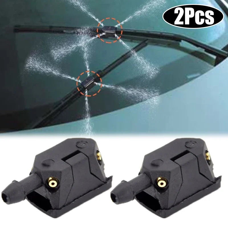 

2Pcs Universal Wash Nozzles Car Windscreen Washer Wiper Blade Water Spray Jets Nozzles Mounted Onto 8mm 9mm Arm Adjusted