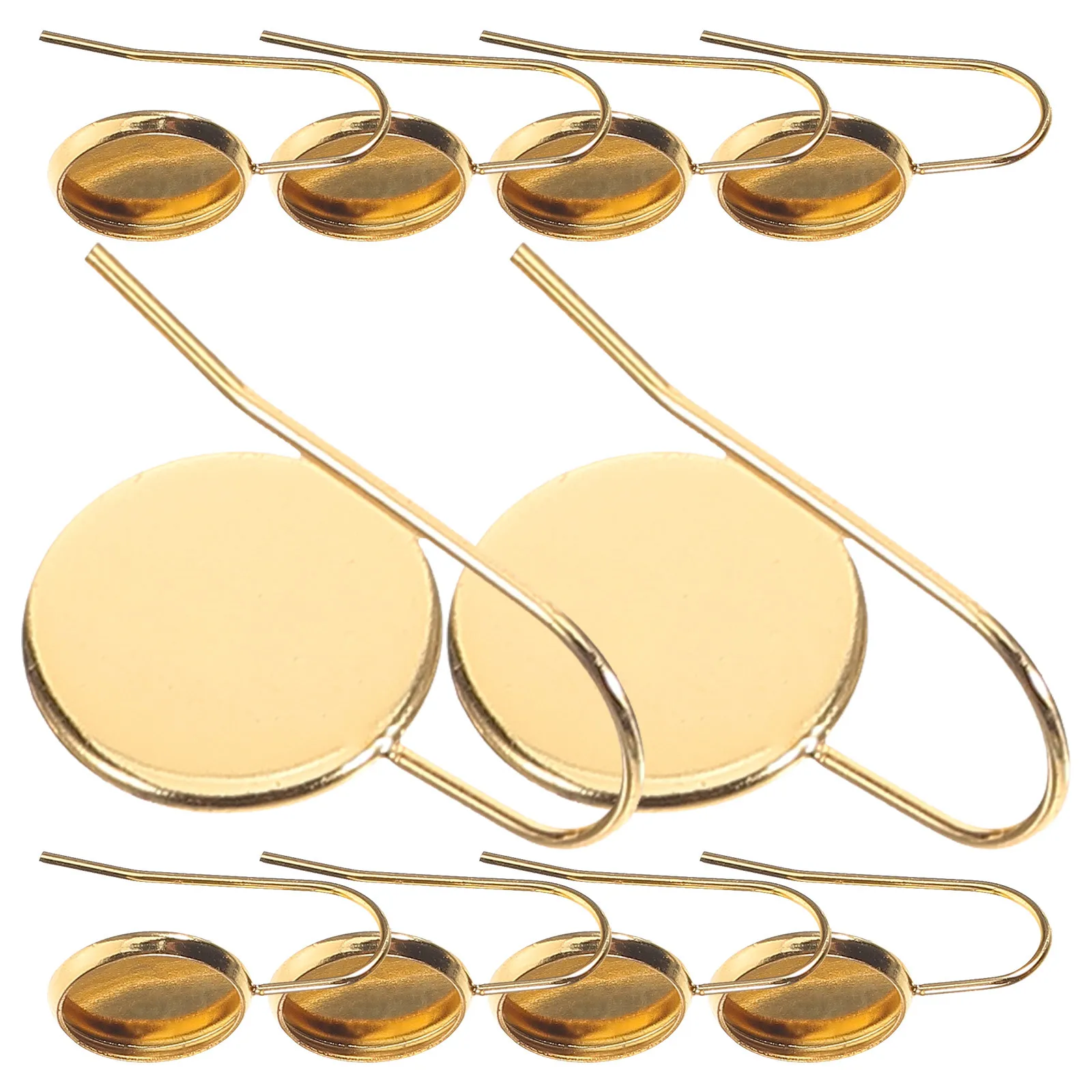 

10pcs Bezel Earring Trays Diy Jewelry Making Blank Base For Vintage Gemstone Earrings Hook Pendant Craft Metal Bezels