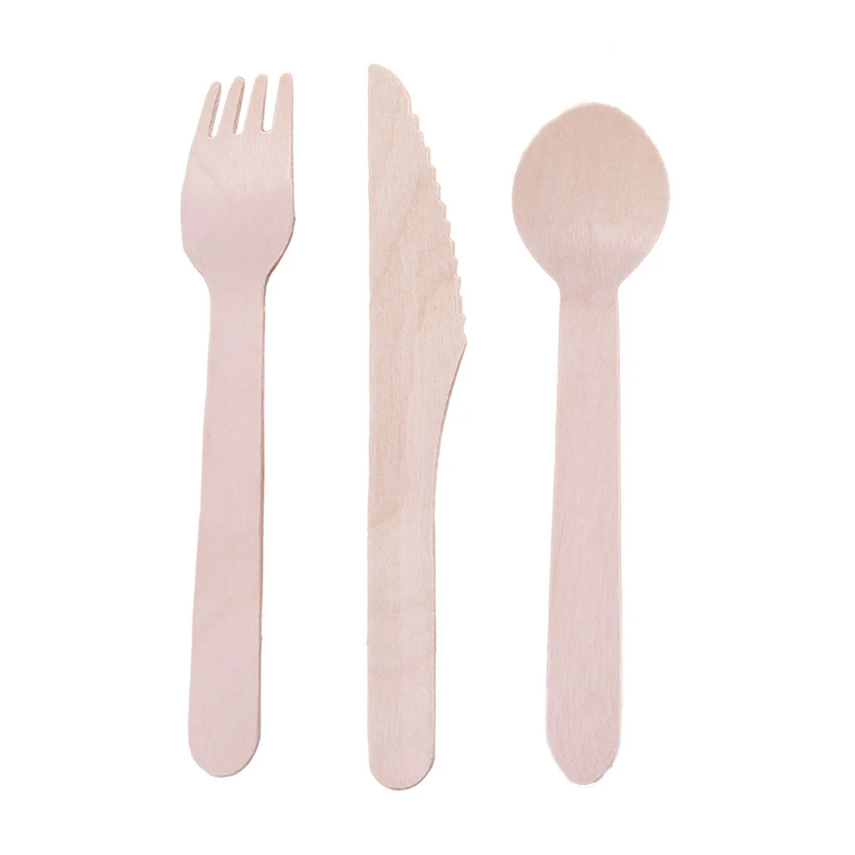 

150pcs Wooden Cutlery Set Premium Quality Disposable Tableware for Barbecue Picnic Wedding Birthday Party Accessories