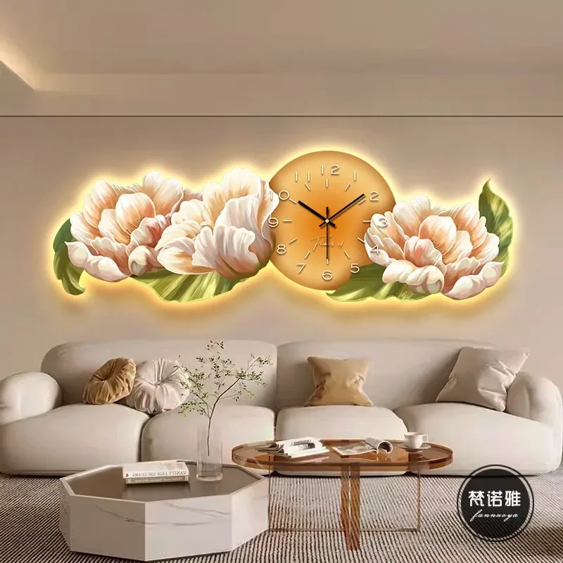 Minimalist Restaurant Clock Wall Bedrooms Chinese Style Luminous Xenomorph Wall Watch Fashion Reloj Pared Ornaments Home Decor