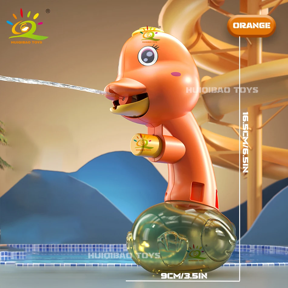 Huiqibao 2025 Leuke Cartoon Handleiding Eend Waterpistool Pistool Schieten Speelgoed Zomer Buiten Spelen Watersport Strand Speelgoed Voor Volwassenen Gift
