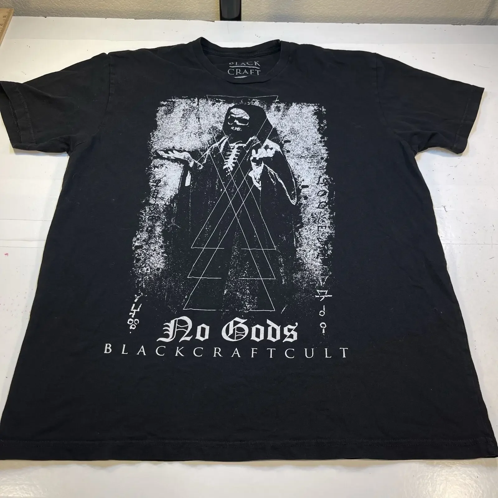 BLACKCRAFT CULT NO GODS DEATH SKULL SATTAANIC GOTHIC TEE T SHIRT Mens XL