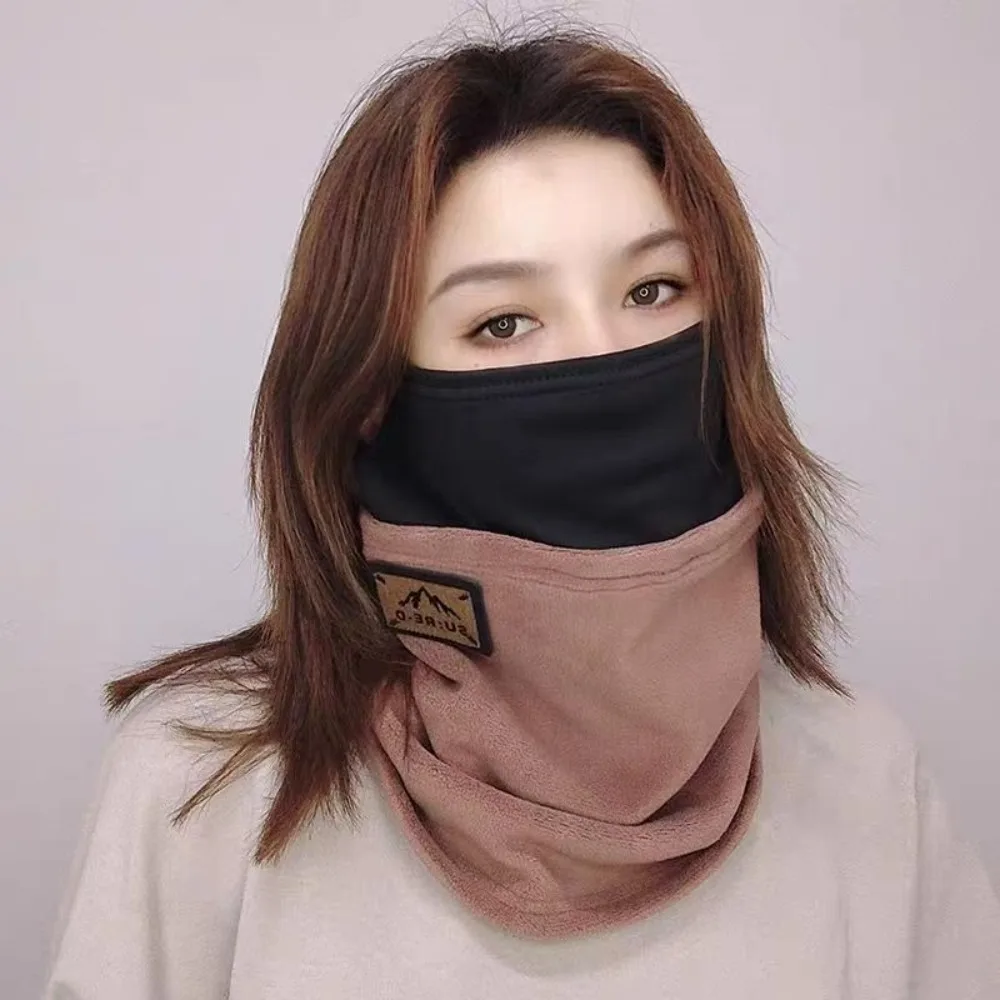 Polaina de cuello de lana gruesa para uso diario, protección del cuello para mantener el calor, media máscara facial a prueba de frío, máscara cálida de invierno para hombres