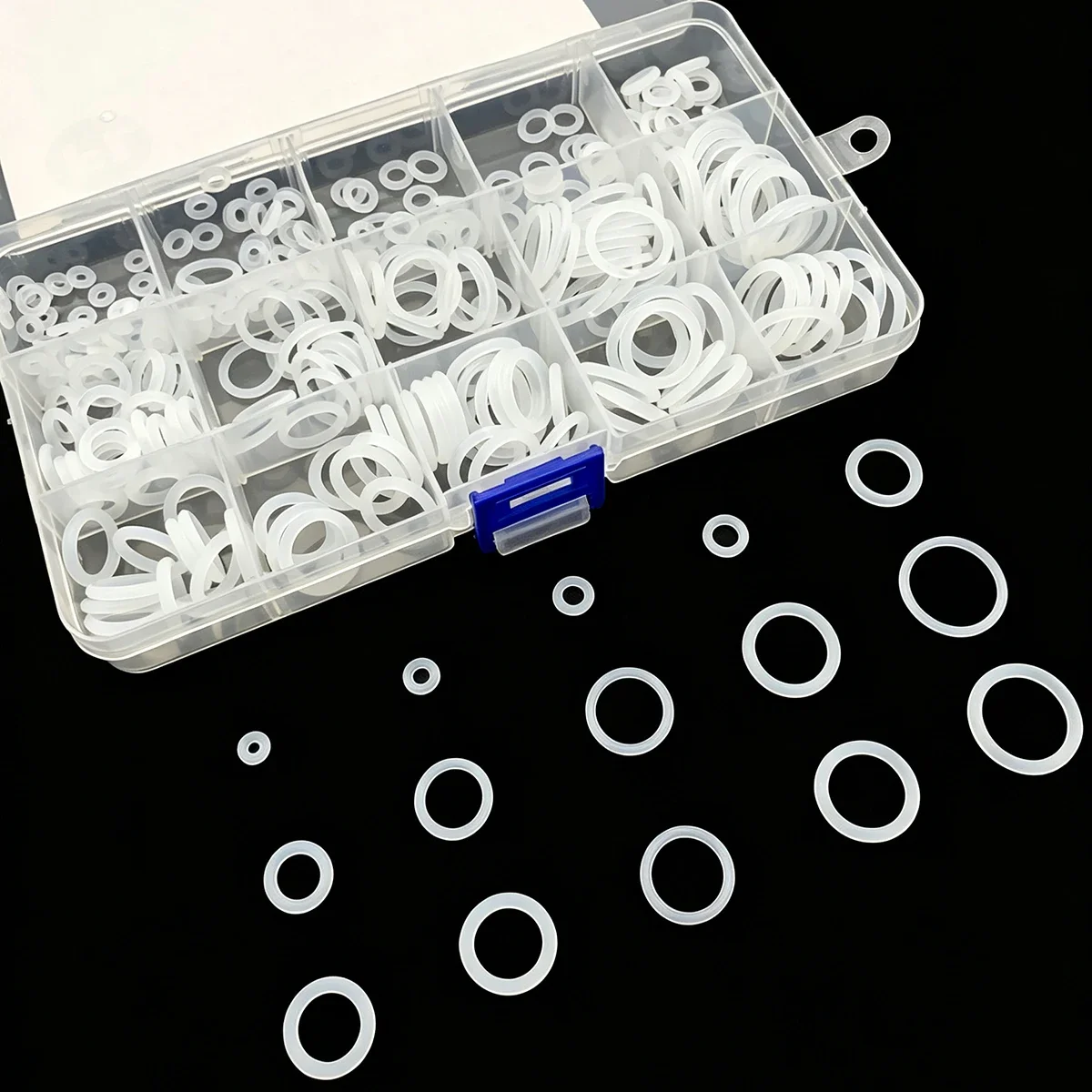 White Non-Toxic VMQ Silicone O-Ring Assortment 225PCS Food Safe High Temperature Resist Seals CS1.9 2.4mm OD6-20mm Gasket Set