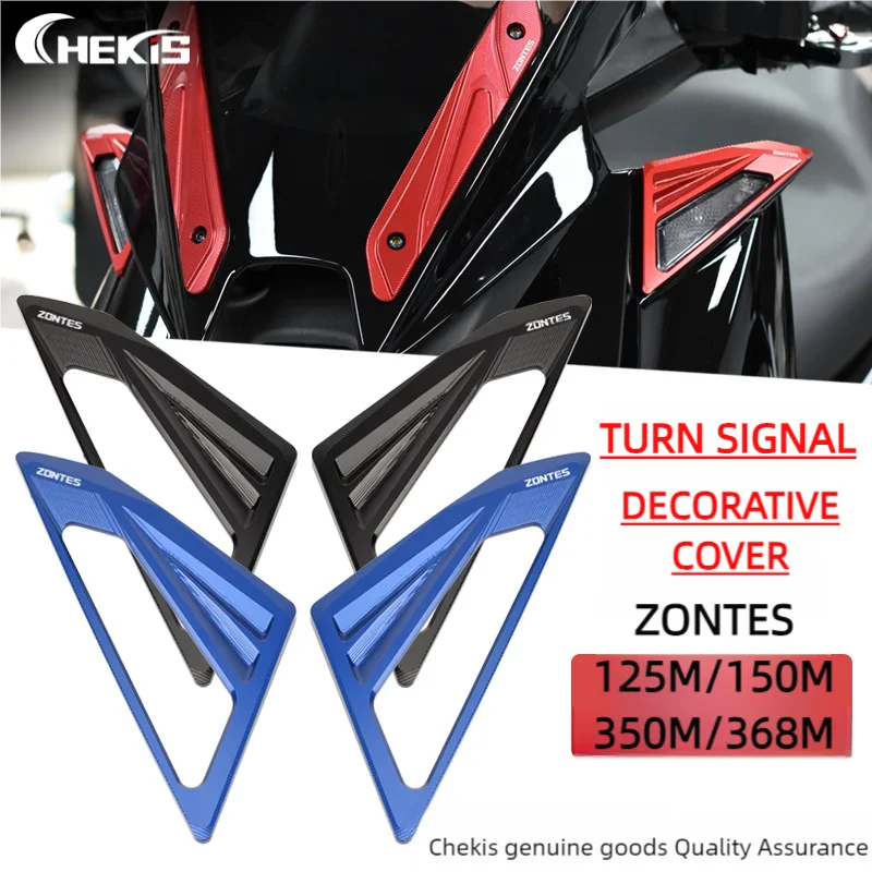 Chekis Genuine Motorcycle Accessories Suitable for Zontes 368m 150m 125m 350m 310m Front Turn Signal Aluminum Alloy Protective Cover Turn Signal Decorative Frame