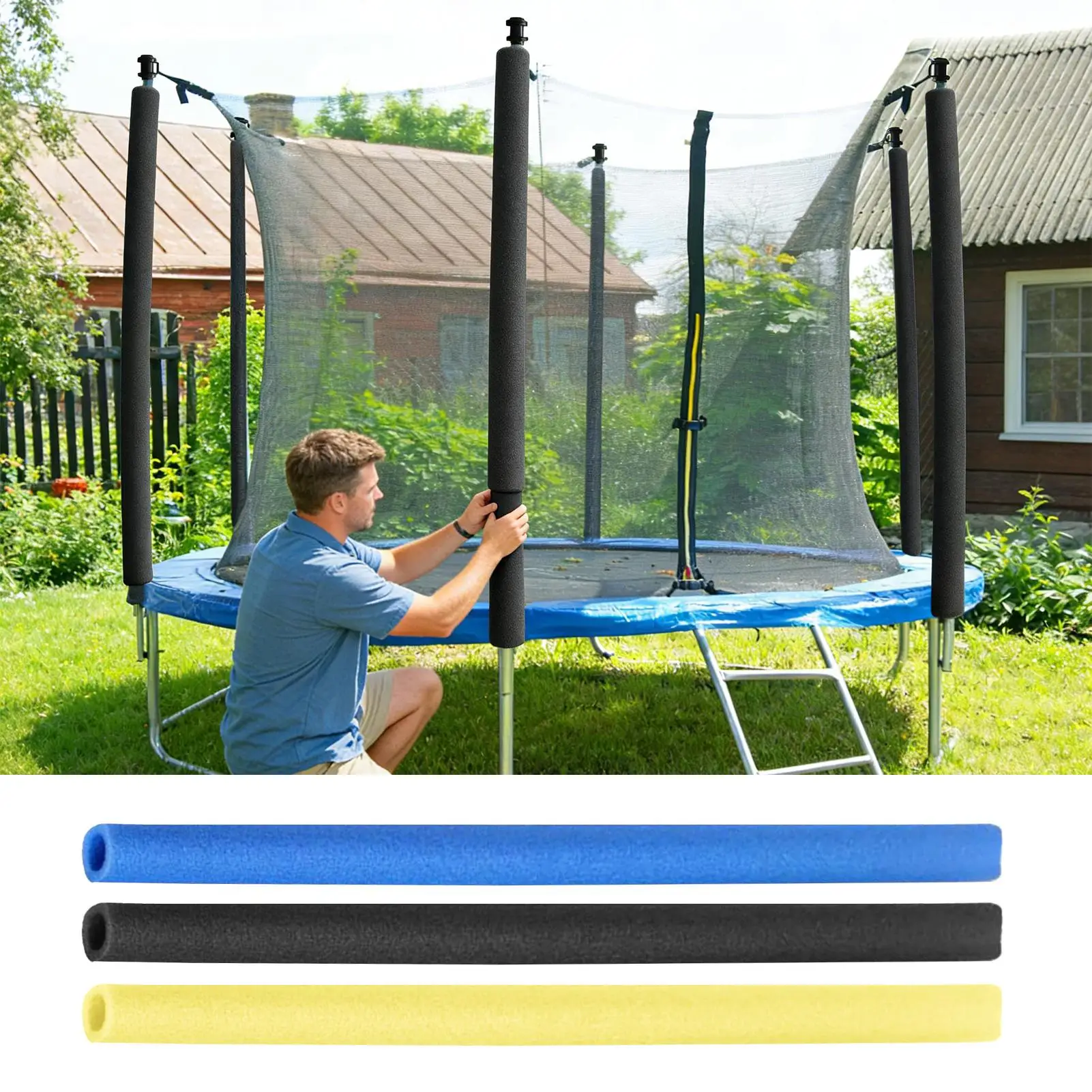 12 Stück 40cm Trampolin-Stangen-Schaumstoffhüllen Trampolin-Stangenabdeckungen Schutz-Ersatzteile Rohrpolsterung Baldachin-Zubehör