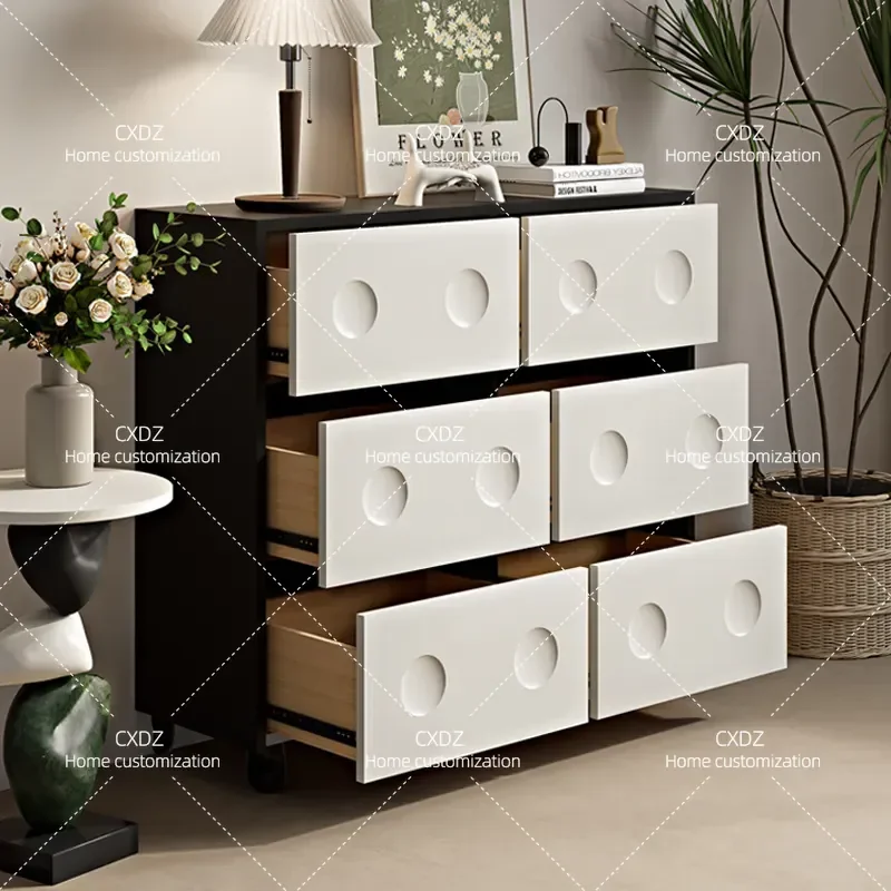 Ouyun, cobblestone chest, solid wood light luxury, high-end feeling, living room against the wall, entrance cabinet, bedroom