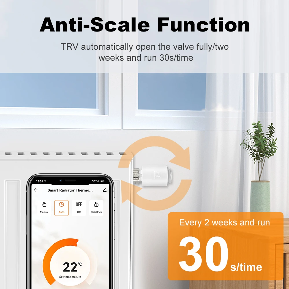 Tuya Zigbee 3.0 Thermostat Smart TRV Radiator Actuator Valve Thermal Head Programmable Temperature Controller Alexa Google Home