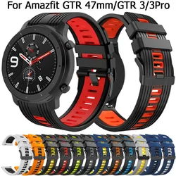 For Huami Amazfit GTR 47mm Strap 22mm Silicone Bracelet for Amazfit GTR 4 3 Pro Stratos 3 2 2e GTR4 Sports Watch Band Wristband