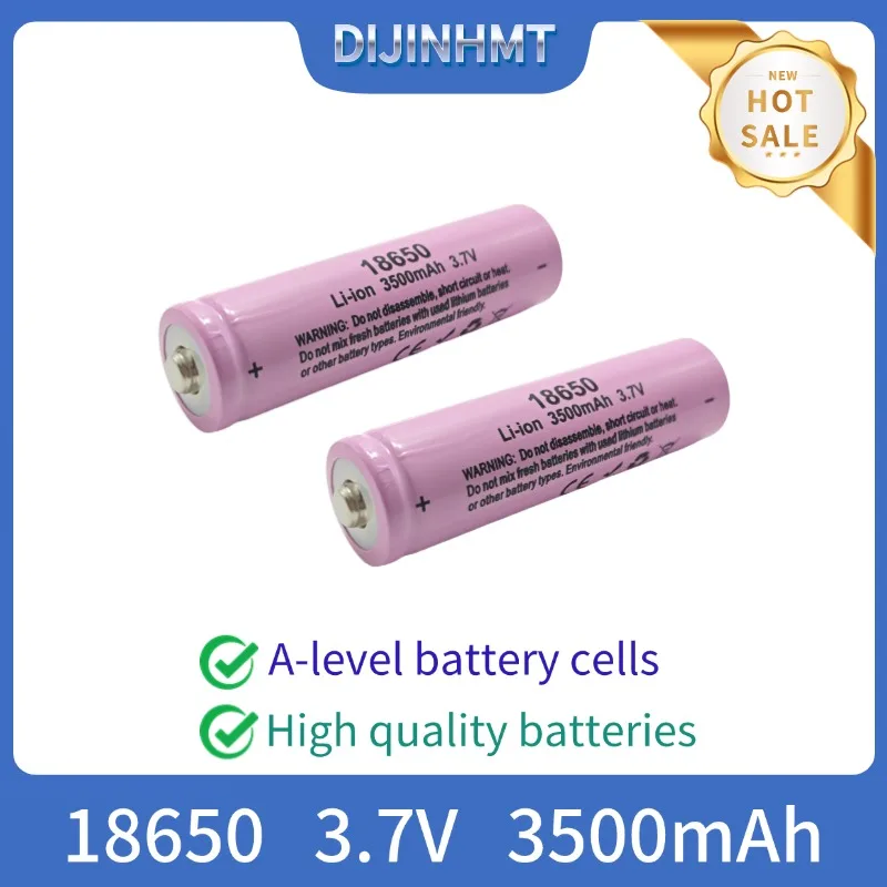

2025 New 18650 3.7V 3500mAh Rechargeable Battery for Flashlight Torch Headlamp Li-ion Rechargeable Drop A-grade battery cell