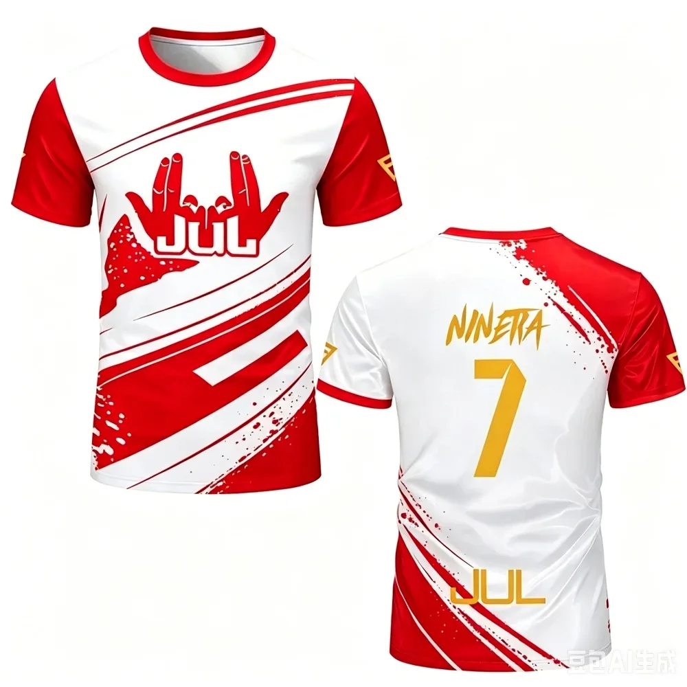 

90-minute Summer 3D Printed Children's and Parents' Sportswear Football Jersey T-shirt Loose Comfortable Suitable for Daily Wear