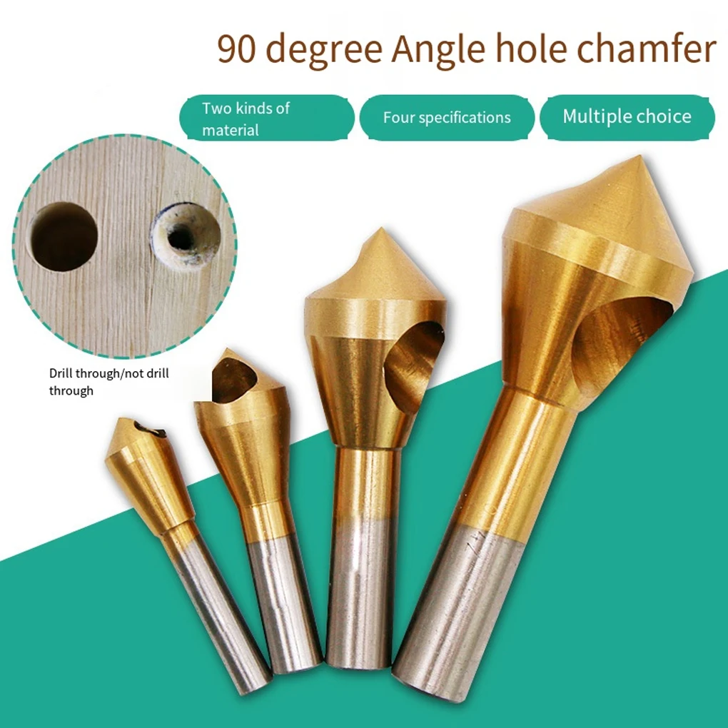 4 Pieces Professional Countersink Deburring Drill Bits Set Taper Hole Slicer CNC Process Lightweight Chamfering Tools