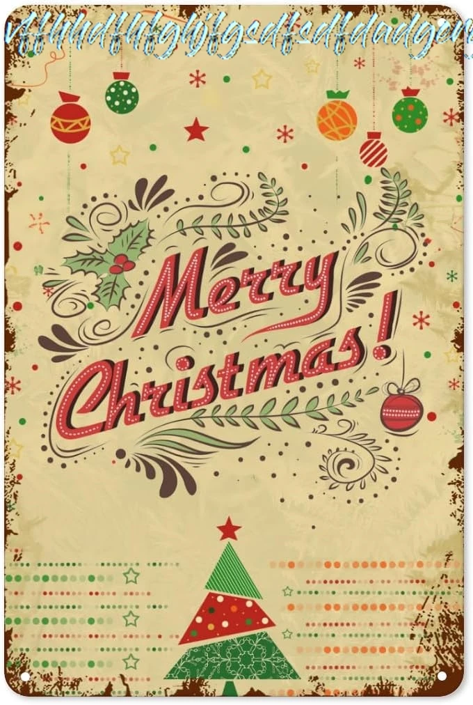 Merry Christmas Metal Tin Sign Vintage Santa Aluminum Sign Rustic Wall Decor For Home And Holiday Celebrations 8 x12 Inch R sign