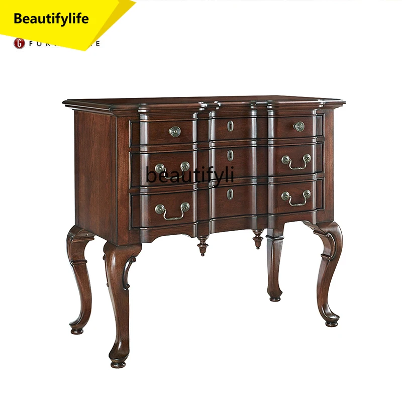 

A57 Vintage Solid Wood Chest of Drawers for Home Use, Small Apartment Entryway Cabinet, Entryway Decoration, Sofa Back Cabinet