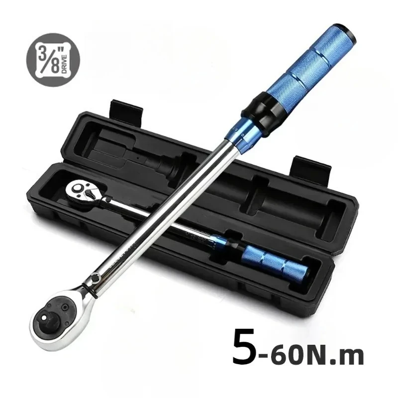 5-60N.m Torque Wrench 3/8 Inch Square Drive Torques Key ±3% Preset torque wrench bicycle motorcycle car repair tools & adapters