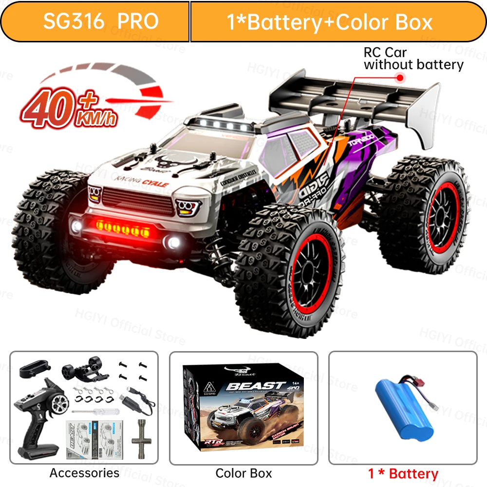 ZLL SG316 MAX/PRO 1:16 Hoge Snelheid Drift Racewagen 80 KM/H Of 40 KM/H Borstelloze Motor 4WD RC Auto Off Road Auto Speelgoed Voor Kinderen Geschenken