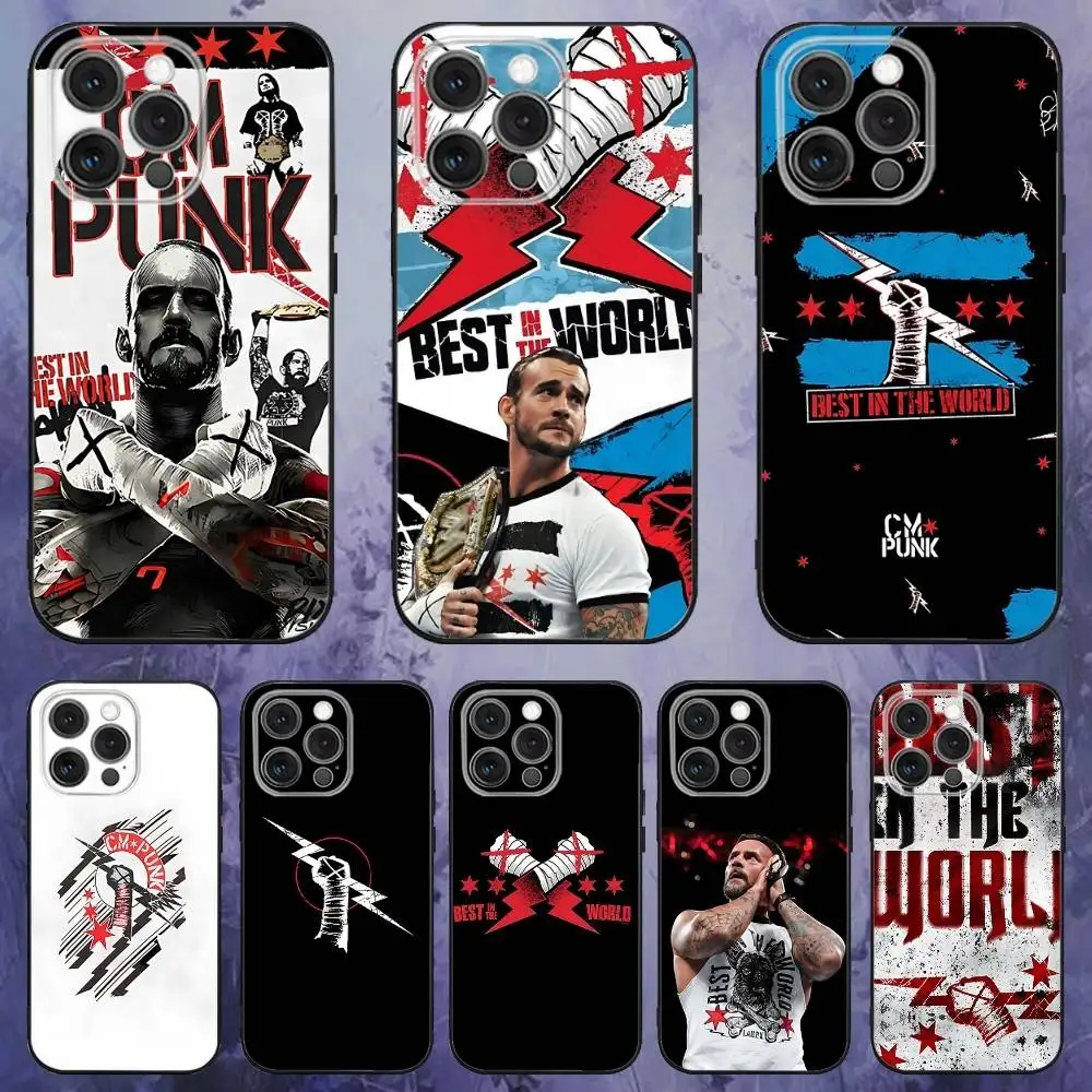 

Wrestler CM P-Punk Phone Case For iPhone 17,16,15,14,13,12,Pro,Max,Plus,E,SE4,Air,Mini Black Soft Box