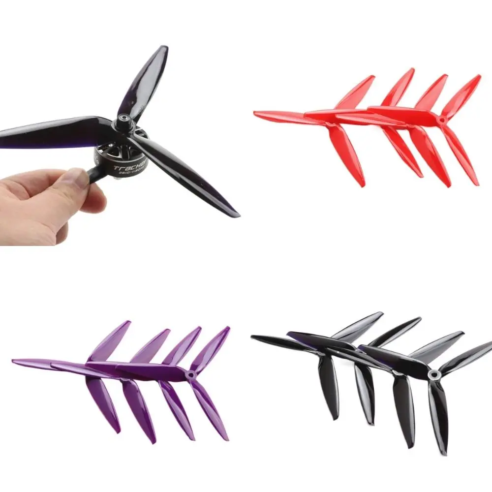 4 pz 7040 PC elica 7 x4x3 CW CWW nero viola rosso RC Drone parti 3 pale a lungo raggio per FPV Freestyle Drone