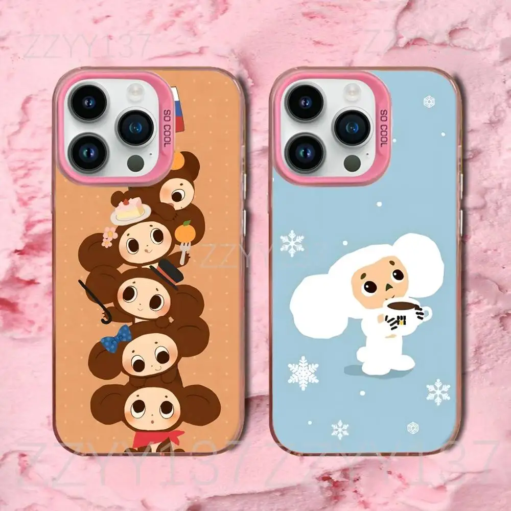 

Russian Doll Cheburashka Phone Case For iPhone 16,15,14,13,12,11,8,7,Pro,Max,Plus,Mini,XS,SE Candy Matte Shockproof Pink Cover