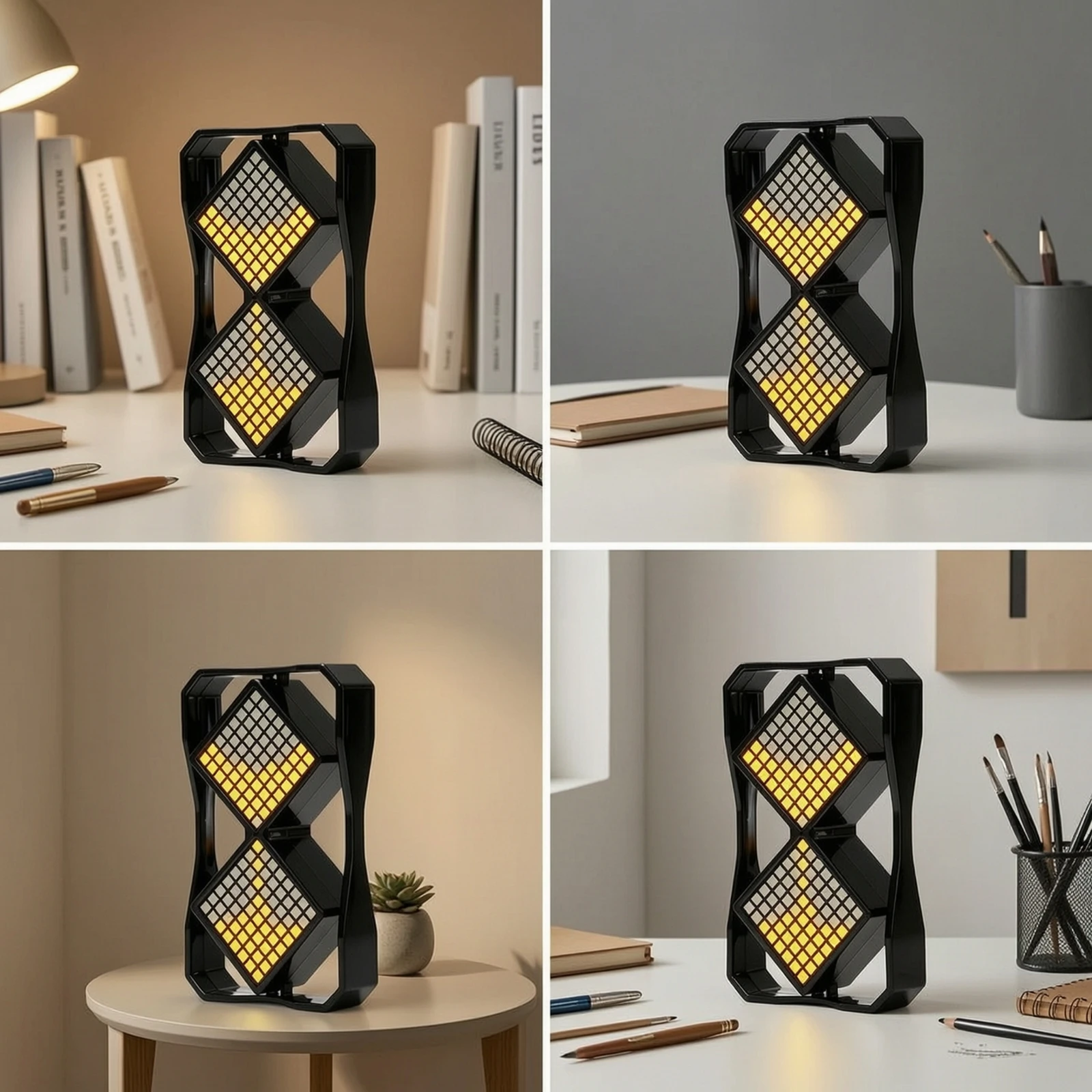 Electronic Hourglass Rechargeable Timer with Gravity Sensor Productivity Timer Compact Pixel Art Clock Illuminated for Students