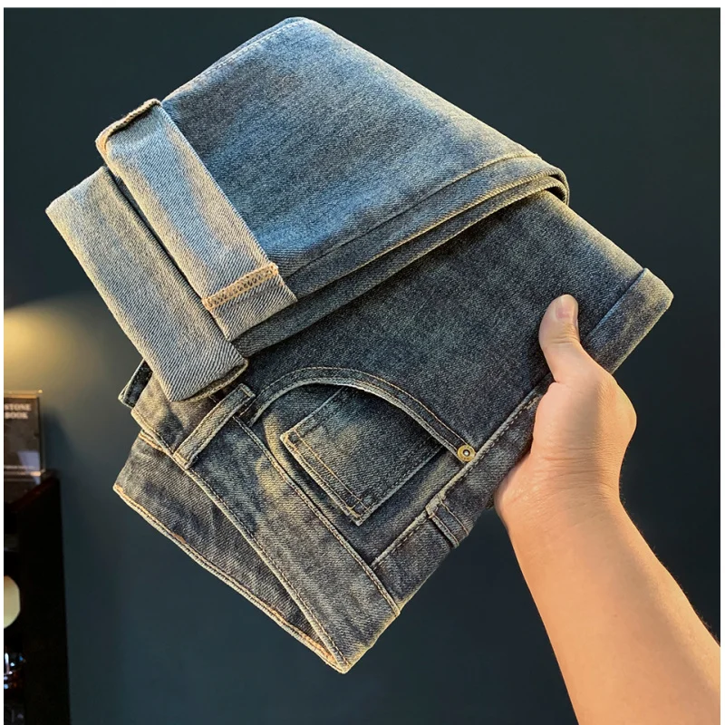Jean pour hommes, tendance et décontracté, Micro cône Harun élastique, petit pied, pantalon de luxe vintag, nouvelle collection automne hiver 2025