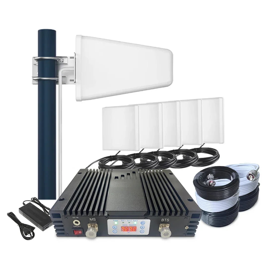 

80dB High Gain Dual Band Signal Booster ALC Control Mobile Amplifier 4G Network Repeater CDMA850+PCS1900Mhz For Large Buildings