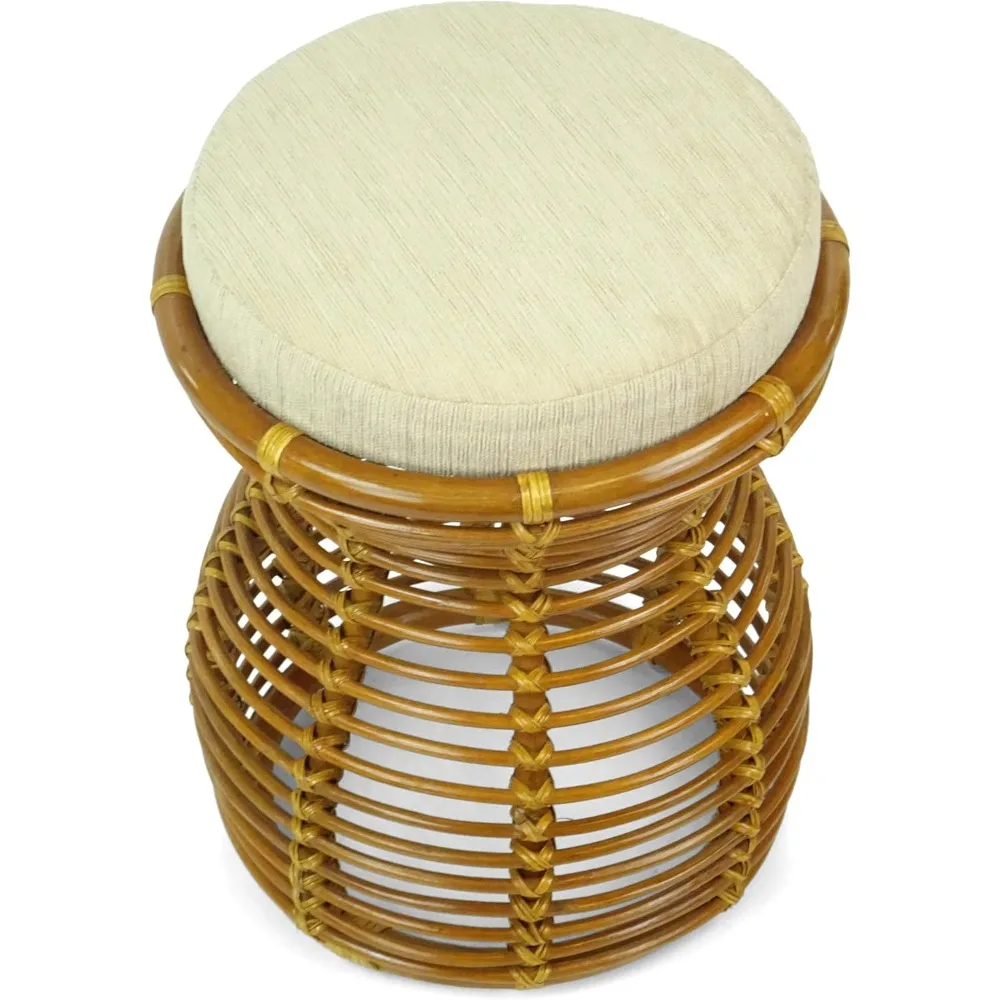 اليدوية الطبيعية الروطان الخوص البراز العثماني الغرور غرفة نوم تجميعها بالكامل اللون الاستعماري #5