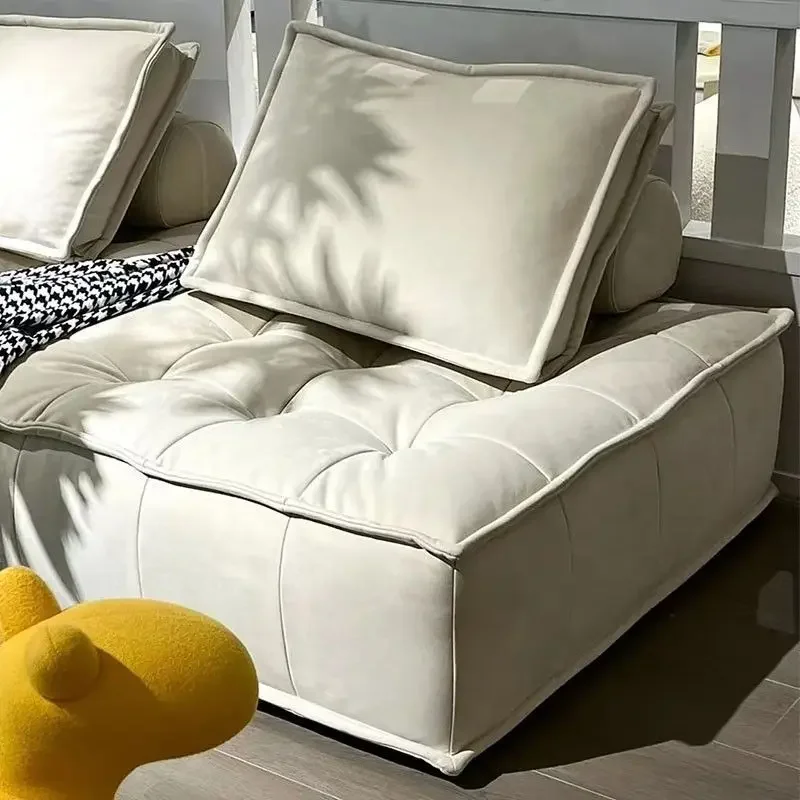 Blok Tofu dmuchana Sofa połączenie włoskiego małego salonu jednoosobowa technologia tkanina prosta Sofa fotel wypoczynkowy